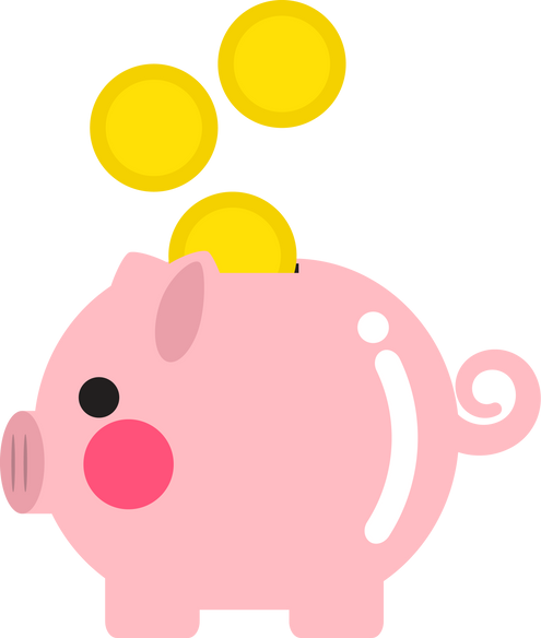 Coins on Piggy Bank Illustration